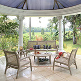 Cambridge Casual Arie Wood Patio Coffee Table, Plantation Teak, 40 Inch/Weathered Gray Cambridge Casual