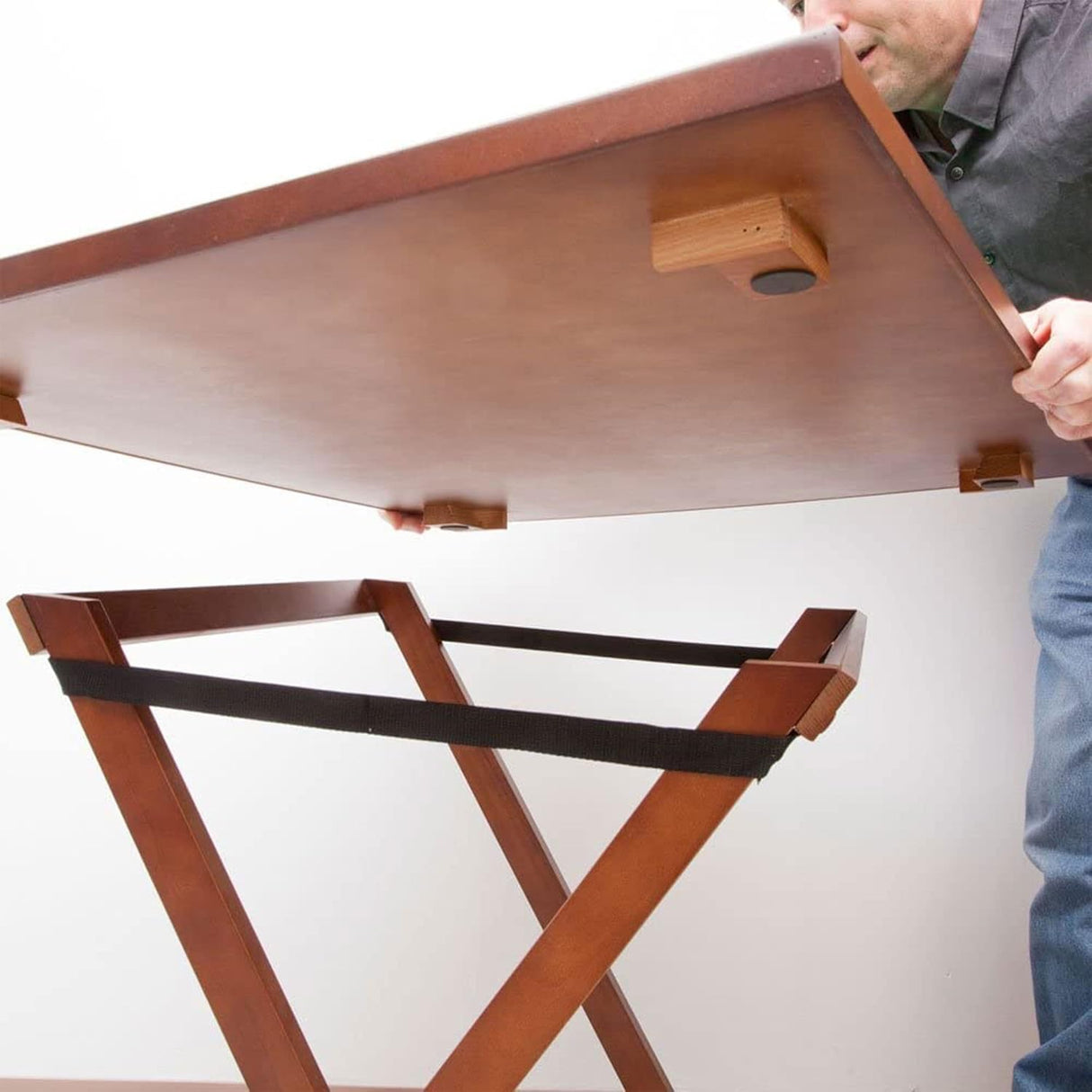 Bits and Pieces Portable Puzzle Board - Compact Folding Puzzle Table with Large Puzzling Area for 1500 Piece Jigsaw Puzzles, Attractive Wood, Space Saving Design, 26 in. x 34 in. x 28 in. High Bits and Pieces