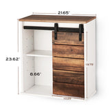 Landia Home Wall Mounted Cabinet for Storage, Farmhouse Bathroom Cabinet with Sliding Barn Door, Medicine Cabinet Storage, Cabinet for Bathroom, Kitchen, Living Room, White Landia Home