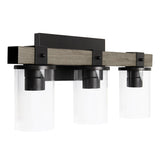Elegant Designs VT1009-GRY Industrial Rustic Lantern Restored Wood Look 3 Light Bath Vanity, Gray Elegant Designs