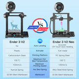 Official Creality Ender 3 V2 Neo 3D Printer with CR Touch Auto Leveling PC Spring Steel Platform Full-Metal Extruder 95% Pre-Installed 3D Printers Resume Print and Model Preview 8.66x8.66x9.84 inch Comgrow