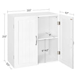 Yaheetech Bathroom Wall Cabinet, Kitchen Storage Cupboard Cabinet with 2 Doors, Wall Mount Storage Cabinet for Bathroom, Kitchen, Living Room, White Yaheetech