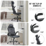 Gaming Chair Massage Office Chair Racing Desk Chair Ergonomic PC Executive High Back PU Leather Computer Chair with Lumbar Support Headrest Armrest Task Rolling Swivel Chair for Women Adults, Grey BestOffice