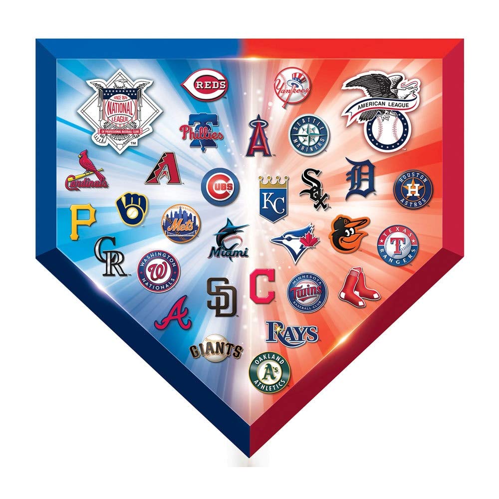 MasterPieces MLB1010: MLB Team Logos 500pc Homeplate Shaped Puzzle Masterpieces