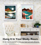 BAISITE Paint by Numbers Kit for Adults Beginners,12" Wx16 L 2 Pack Canvas for Painting Kits for Adults in Colorful Box-Sunrise Lake Mountains 6970 BAISITE