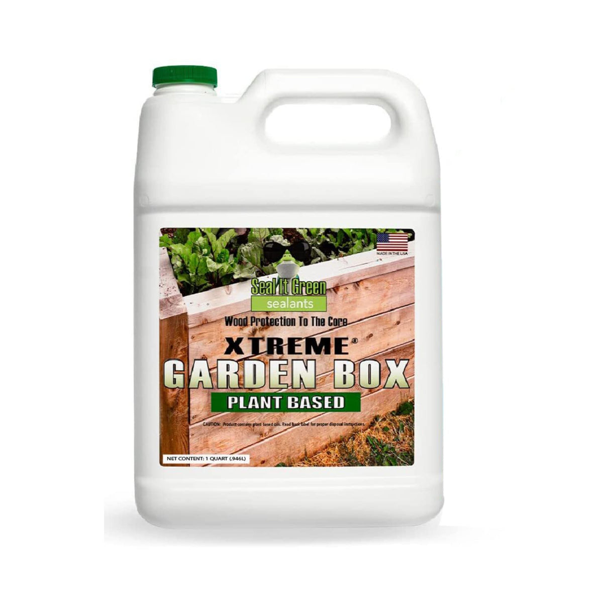 Garden Box Sealer | FDA Food Contact Safe Plant-Based Wood Sealant for Raised Beds, Planters & Pet Houses. Protects All Wood Types from Water & Weather Damage | Eco-Friendly Sustainable Solution Seal It Green