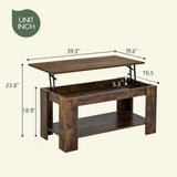 FDW Lift Top Coffee Table with Hidden Storage Compartment & Lower Shelf,Coffee Table with Lift Top for Living Room FDW