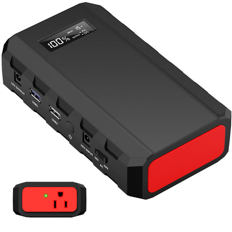 powkey 88Wh Portable Power Station 24000mAh Camping Solar Generator(Solar Panel Not Included) Lithium Battery Power 110V/65W AC, DC, USB QC3.0 for Home Camping Emergency Backup Black powkey