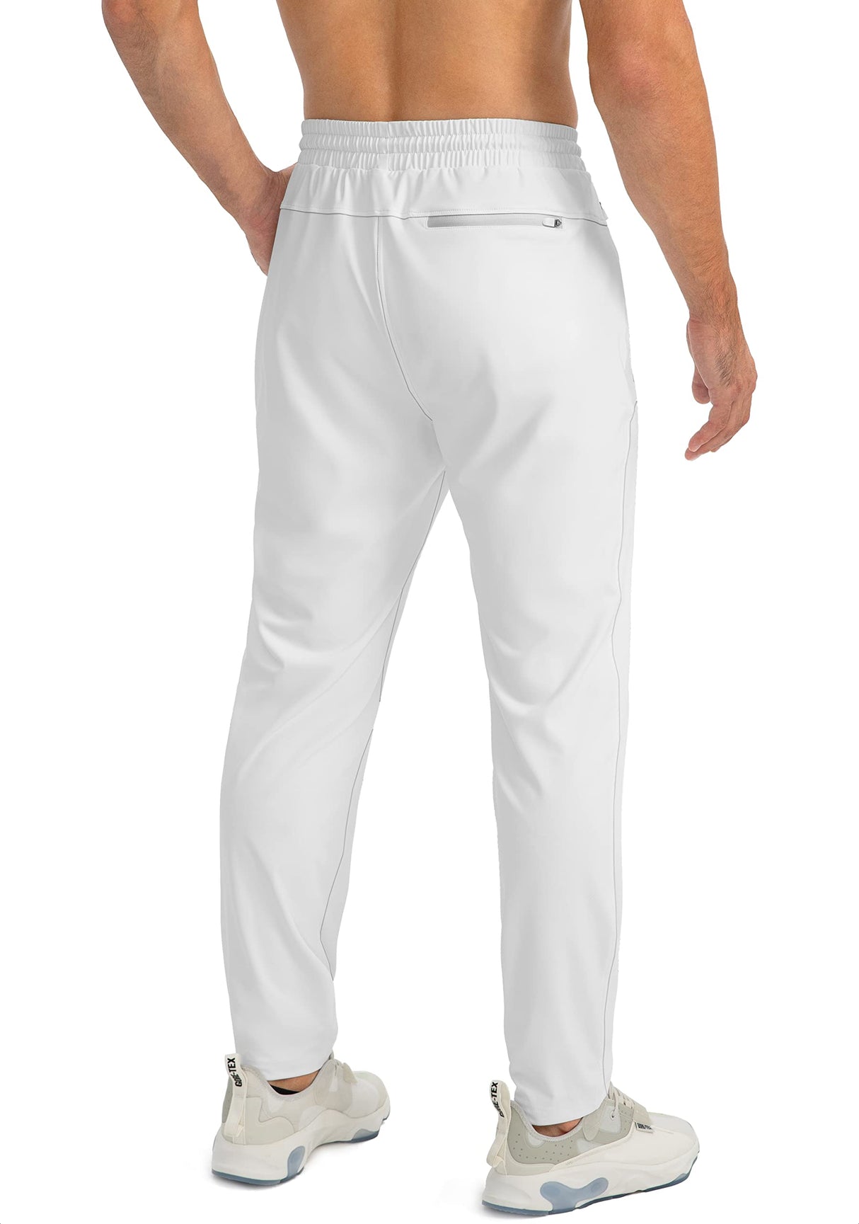 G Gradual Men's Sweatpants with Zipper Pockets Tapered Joggers for Men Athletic Pants for Workout, Jogging, Running (White, Medium) G Gradual