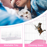 Cat Cage Cat Crate Kennel Cat Playpen with Free Hammock Perching Shelves 3 Cat Bed 3 Front Doors 2 Ramp Ladders,67 inches BestPet