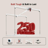 KOKORACKER Overhead Garage Storage Rack, Adjustable Heavy-duty 4x4 Ft Ceiling Storage Racks with Safety Lock, Ideal for Garage Storage Lifting Organization System, 250lbs Capacity, White KOKORACKER