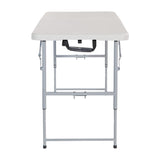 Office Star Resin Multipurpose Rectangle Table, 4-Feet Long, Height Adjustable, Center Folding Table, Light Gray Office Star Products