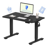 FLEXISPOT EN1 Whole-Piece Standing Desk 40 x 24 Inches Height Adjustable Small Desk Electric Sit Stand Desk Home Office Table Standing Desk (Black Frame + 40 in Black Top) FLEXISPOT
