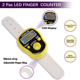 Stitch Counters 2 Pcs LED Digital Row Counter and Stitch Markers 50 Pcs Crochet Stitch Markers for Knitting Sewing Stitching Weaving, Muslim Pray, Recording Sports Scoring, Lap Counting by ILouxNei ILouxNei