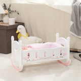 ROBUD Baby Doll Crib Wooden Doll Cradle with Bedding Doll Rocking Cradle 18inch Doll Furniture Doll Bed Fits for 18inch American Girl Dolls ROBUD