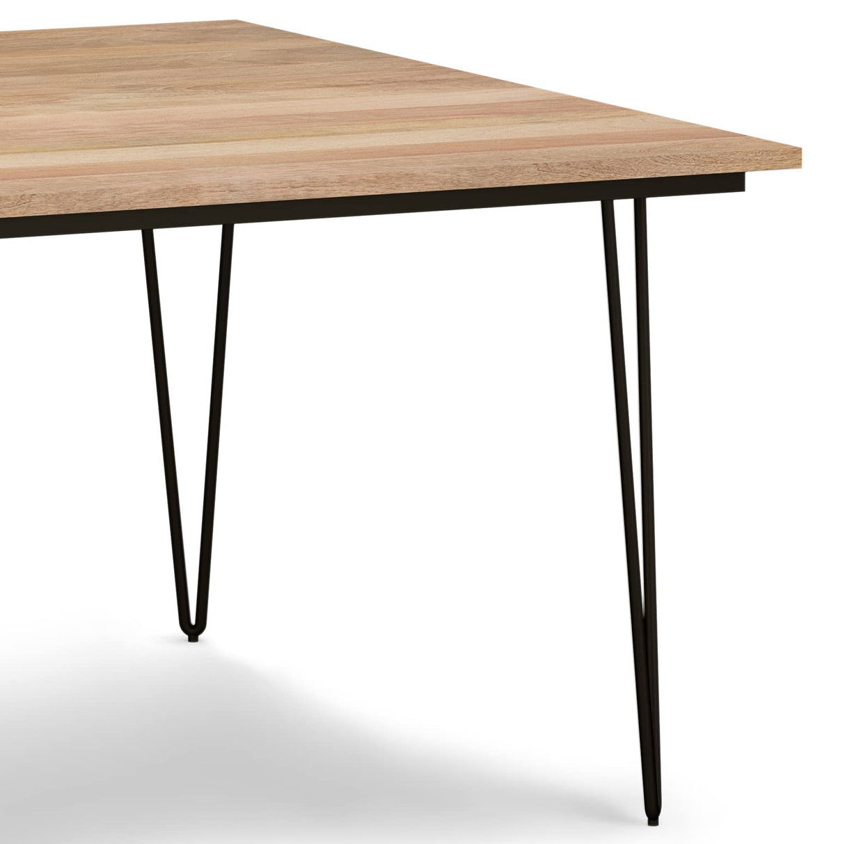 SIMPLIHOME Hunter SOLID MANGO WOOD and Metal 54 Inch Square Industrial Dining Table in Natural, For the Dining Room SIMPLIHOME