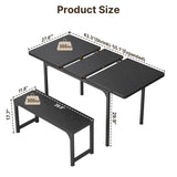 Gizoon Extendable Dining Table Set for 4,Kitchen Table Set with 2 Benches for Small Space,Apartment,Black Gizoon