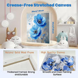 4 Pack Flowers Paint by Number for Adults Kids Framed, Easy Acrylic Adults Paint by Numbers Kits on Canvas with Paints and Brushes, Small Flowers Arts and Crafts Kits for Home Wall Decor (8 x 8 Inch) Fotasmua