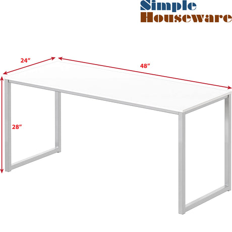 SHW Home Office 48-Inch Computer Desk, 24" Deep, White SHW