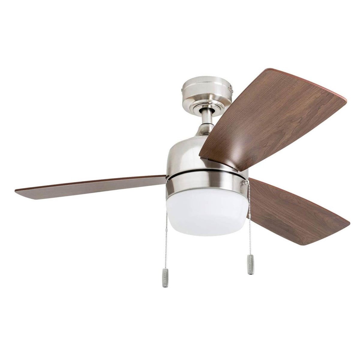 Honeywell Ceiling Fans Barcadero Modern 44 Inch Ceiling Fan with Light, Pull Chain LED Indoor Fan with 3 Blades, Maple and Brown Maple Blade Finish Options, Brushed Nickel (50616-01) Honeywell Ceiling Fans