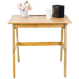 Dicunoy Writing Computer Desk with Drawer, 31" Small Simple Bamboo Table, Home Office Compact Sturdy Wooden Desk Furniture for Compact Apartmet, Bedroom, Study, Dormitory, Vanity, Workstation Dicunoy