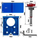 35mm Concealed Hinge Jig Kit, Bestgle Woodworking Tool Drill Bits Hinge Drilling Hole Router Jig for Cabinet Cupboard Door Installation, Hinge Hole Drill Guide Set with 35mm Forstner Bit Bestgle