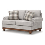 BOWERY HILL Modern/Contemporary Polyester Beige Finish Loveseat BOWERY HILL