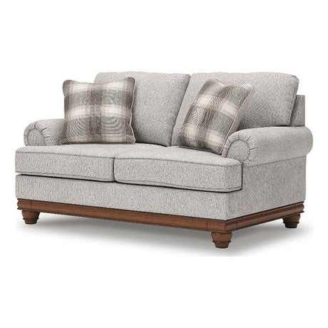 BOWERY HILL Modern/Contemporary Polyester Beige Finish Loveseat BOWERY HILL