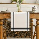 Artoid Mode Black Simple French Stripe Table Runner, Seasonal Spring Summer Kitchen Dining Table Decoration for Home Party Decor 13x72 Inch Artoid Mode