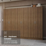 Madesa 6 Doors Storage Cabinet with Ample Shelves Space 94" L Utility Armoire Closet Entryway and Bedroom Organization Unit (Rustic) Madesa