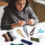 INFUNLY 8 Sets Macrame DIY Wristlet Keychain Kits with Update Instruction Macrame Cord Knotting Kits for Adults Beginners Boho Macrame Keychain Kit Includes Key Rings for Key Gift Macrame Beginners INFUNLY