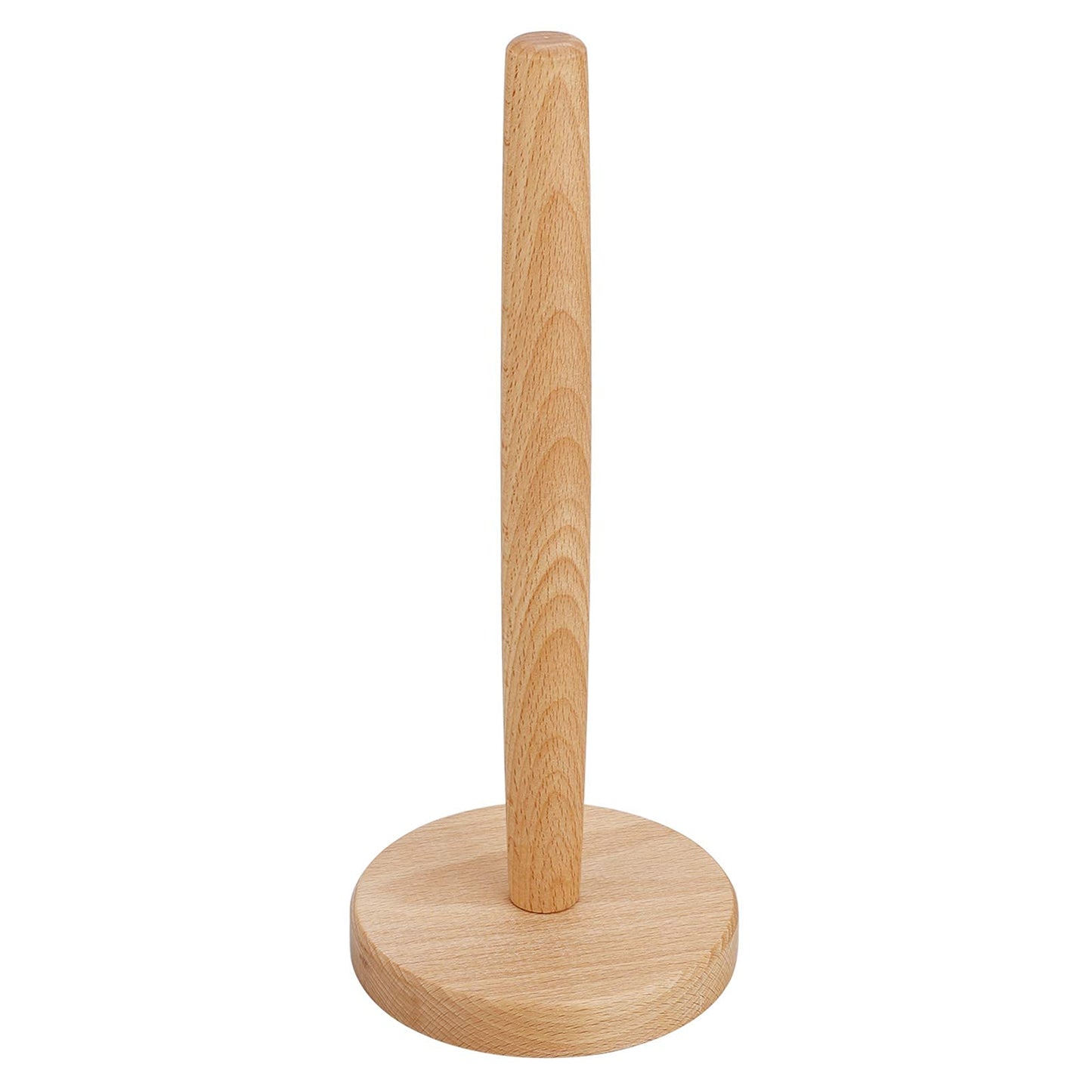 Bamboo Paper Towel Holder,DNIEBW Kitchen Paper Holder Countertop Stand up Towels Roll Stand Organizer Simply Standing Countertop Wooden Paper Fits Standard Roll Holder for Cabinet (Round Bott - WoodArtSupply