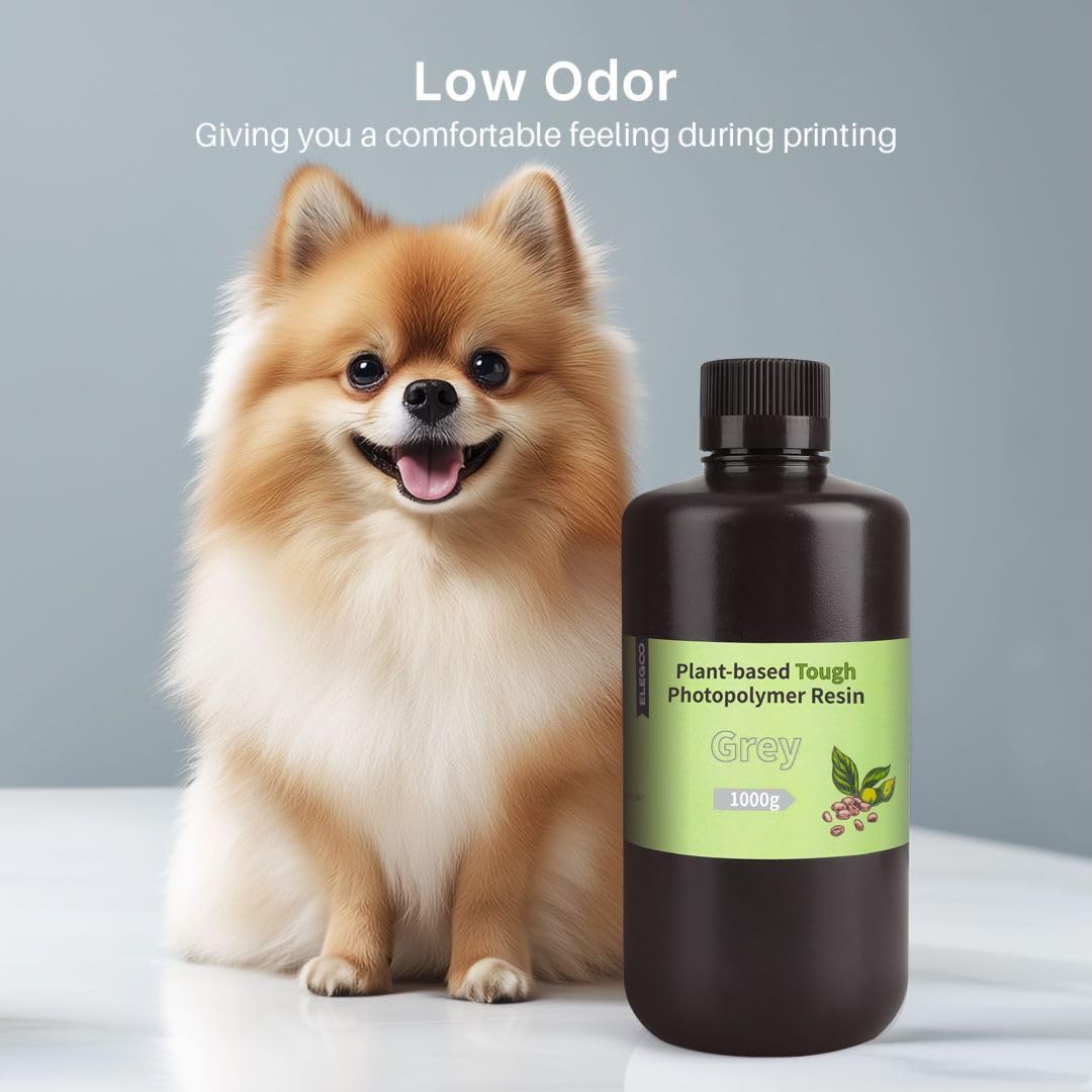 ELEGOO Standard Plant-Based 3D Printer Resin with Low Odor and High Precision, 405nm UV Curing Resin for Mars Saturn Jupiter MSLA DLP LCD 3D Printing - Black 2000g ELEGOO