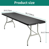 YITAHOME 8FT Heavy Duty Folding Table for Indoors & Outdoors Use, Versatile Rectangle Folding Table with Carrying Handle for Camping, Picnics, Parties, and Events, Black YITAHOME