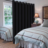 H.VERSAILTEX Blackout Patio Curtains 100 x 108 Inches for Sliding Door Extral Wide Blackout Curtain Panels Thermal Insulated Room Divider - Grommet Top, 9' Tall by 8.5' Wide - Jet Black H.VERSAILTEX