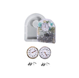 Xidmold Desk Clock Resin Mold, Arch Clock Casting Mold, Table Clock Silicone Mold with 2 Clock Movement Accessories, Desk Ornament Resin Mold for Table Home Decoration Xidmold