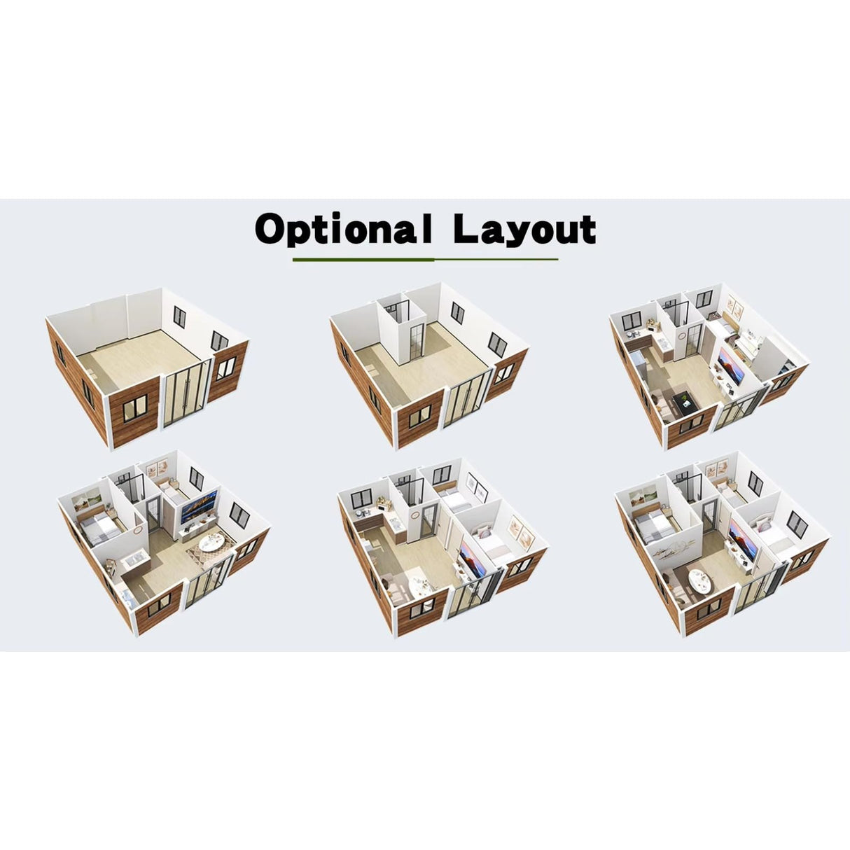 Expandable Modular Tiny Home, Prefab Tiny Home for Sale, 2 Bedroom Container House with Kitchen and Bathroom, Tiny House to Live in for Adults Generic