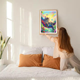 GDYEEH DIY 5D Hammock Cat Diamond Art Kits, Round Full Drill Rainbow Diamond Painting Picture, Dreamy Butterfly Painting by Numbers Art Kits for Adults Beginners Home Wall Decor 12x16 inch GDYEEH