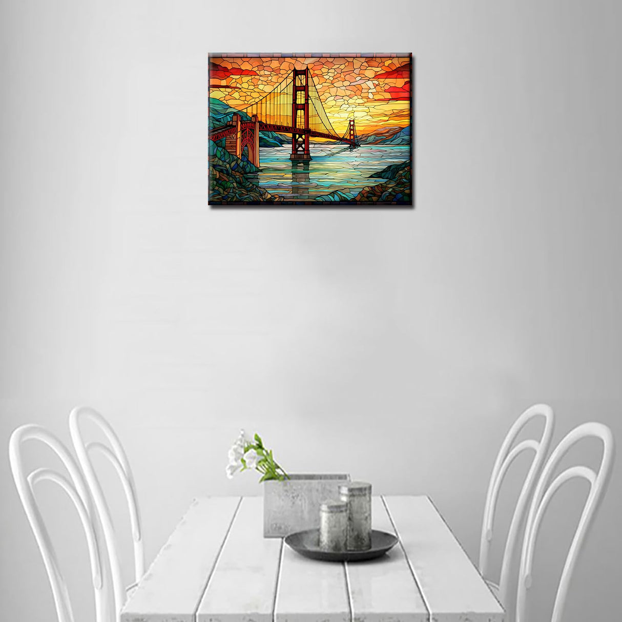 Golden Gate Bridge in San Francisco Diamond Painting America Landscape Artwork Sacramento River Wall Art 5D DIY Full Drill Crystal Pictures 16''Wx 12''H Diamond Art for Adult Home Decor(DIY Frame) TUMOVO