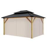 COVERONICS 13'×15' Wooden Gazebo Curtains and Netting Replacement, Beige COVERONICS