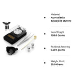 MAXUS Digital Milligram Scale 50g/0.001g, Compact Mg Scale with 20g Calibration Weight and Accessories, Black Powder Scale for Reloading MAXUS