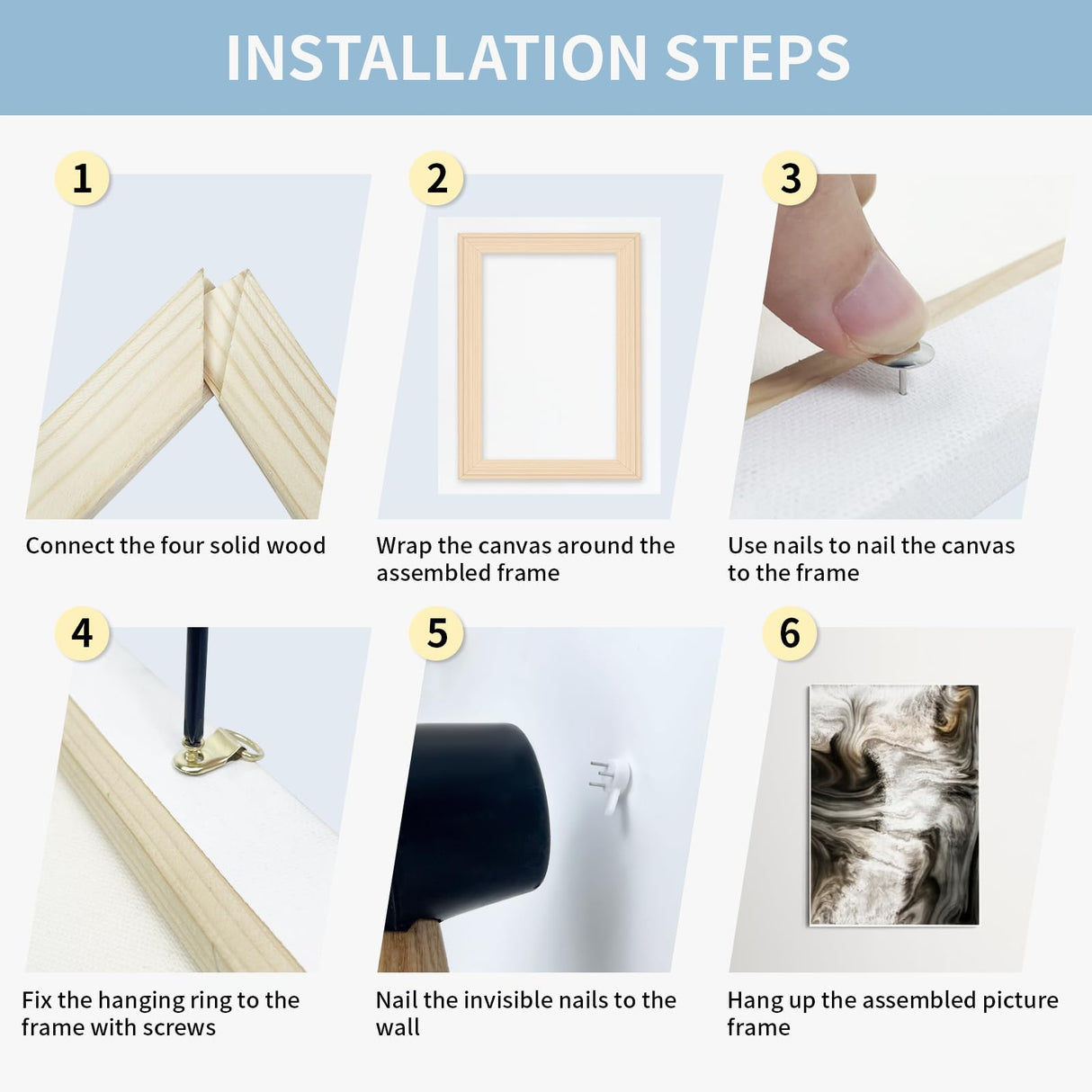 Falling in Art 16x20 Inch DIY Canvas Stretcher Bars, Canvas Framing Kit, Wood Stretcher Frames for Oil Paintings, Paint by Numbers, and Posters Falling in Art