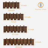 QUELLANCE Wood Coat Rack Wall Mount, Coat Hooks Hanger Wall Mounted, Heavy Duty Wall Coat Rack with 6 Hooks for Hanging Coats/Keys/Hats/Robe&Towels/Plants/Bags, Walnut QUELLANCE