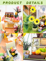 PlayOnePlay Create Your Dream Tiny Home with Our DIY Miniature House Kit - Wooden Furniture Decoration for Adults, Teens, and Friends! (Sunshine Flower) PlayOnePlay