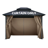 COWVIE Gazebo Curtain Replacement Universal 4-Panel Sidewalls 10' x 13', Patio Gazebo Privacy Curtains with Double Zipper, Replacement for Patio, Outdoor Canopy, Garden and Backyard (Curtain Only) COWVIE