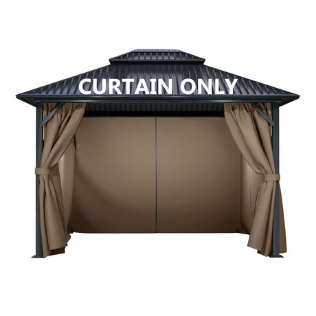 COWVIE Gazebo Curtain Replacement Universal 4-Panel Sidewalls 10' x 13', Patio Gazebo Privacy Curtains with Double Zipper, Replacement for Patio, Outdoor Canopy, Garden and Backyard (Curtain Only) COWVIE