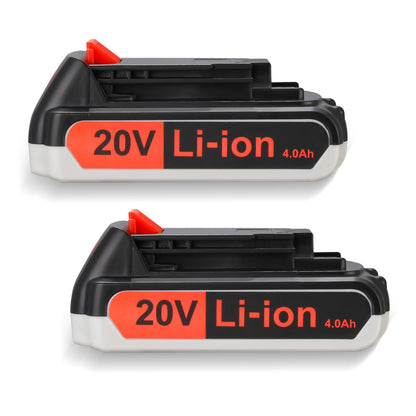 FirstPower 2 Pack 20V 4.0Ah Lithium-ion Replacement Battery for Black and Decker 20 Volt MAX Replacement Battery Compatible with LBXR20 LB20 LBX20 LBX4020 LB2X4020-OPE Cordless Power Tools - WoodArtSupply