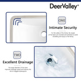 DeerValley DV-1U101 Ally Undermount Bathroom Sink Rectangular, 21'' x 15'' Vessel Sink Rectrangle Undermount Bathroom Sink White Ceramic Lavatory Vanity Vessel Sink with Overflow Deer Valley