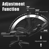 Bigzzia Gaming Chair with Footrest, Ergonomic Game Chairs with Headrest and Lumbar Support, Adjustable Height, Reclining, Racing Style, and 360°Swivel Seat for Computer/Video Game Chair,Black Bigzzia