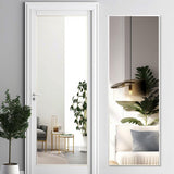 Otlsh 14"×48" Door Mirror,Full Length Mirror, Over The Door, Wall Mirror, Thin Frame, Aluminum Alloy, for Bedroom, Living Room, Entryway -White Otlsh